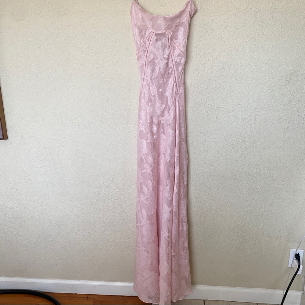 House of Cb 'Seren' Soft Pink Floral Lace‎ Back Maxi Dress NWOT size S A-C - Picture 5 of 13